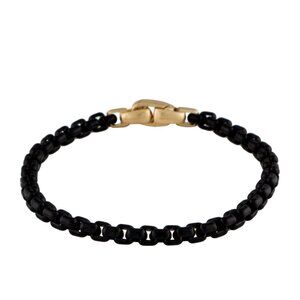 DAVID YURMAN 14K 585 YELLOW GOLD & STAINLESS STEEL BOX CHAIN BRACELET